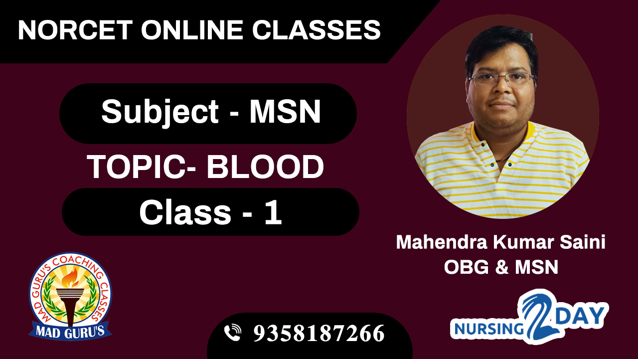 NORCET Blood Class 1