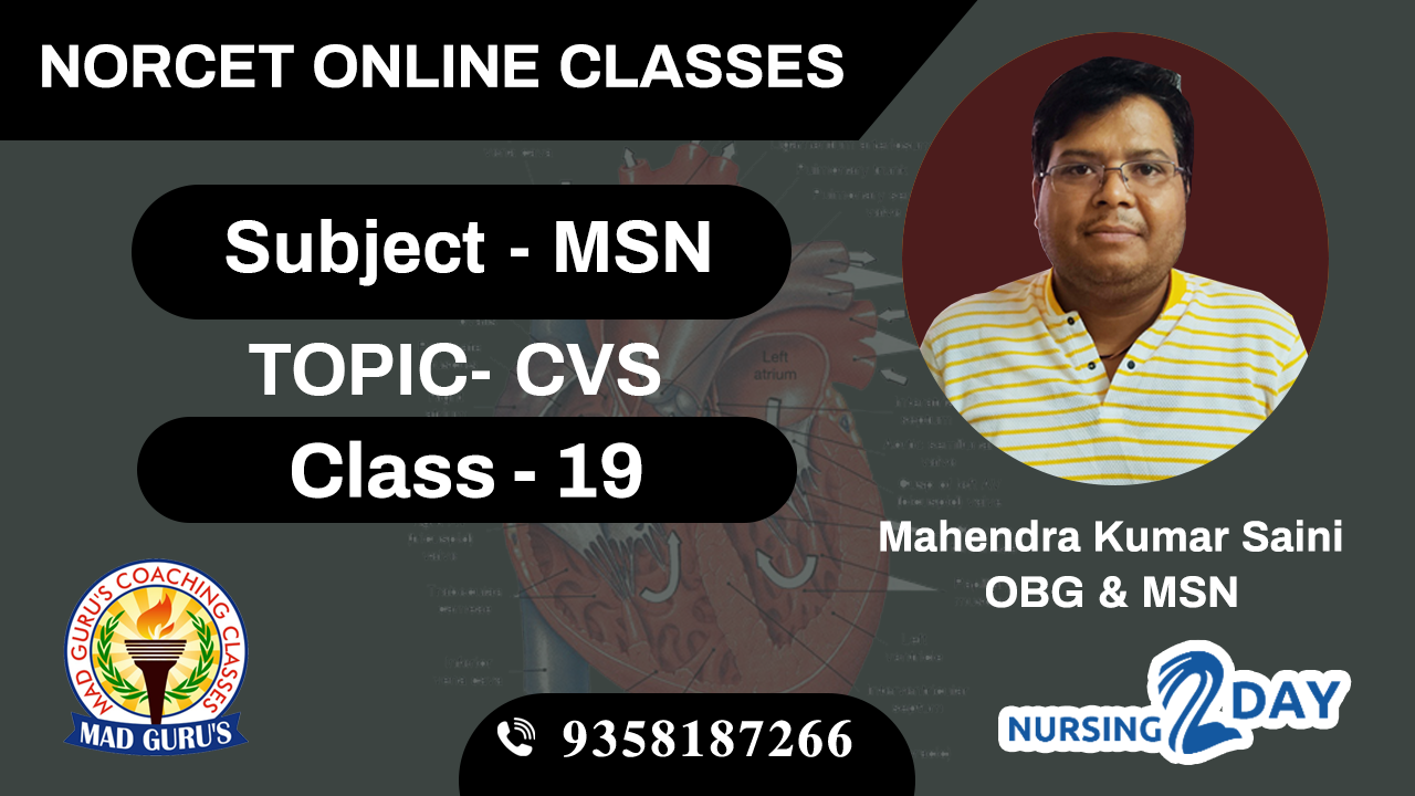 NORCET MSN CVS CLASS 19