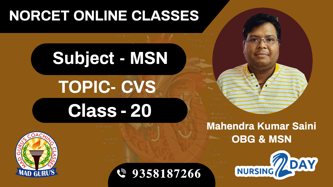 NORCET MSN CVS CLASS 20