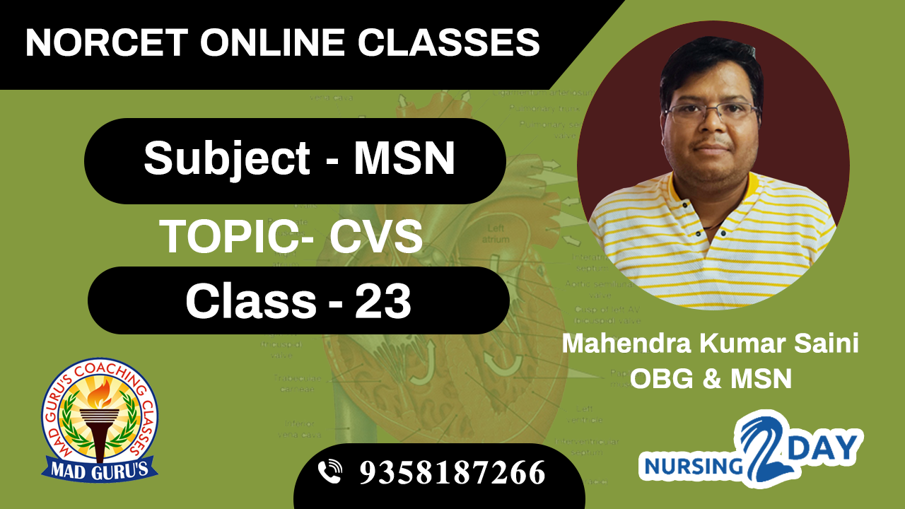 NORCET MSN CVS CLASS 23