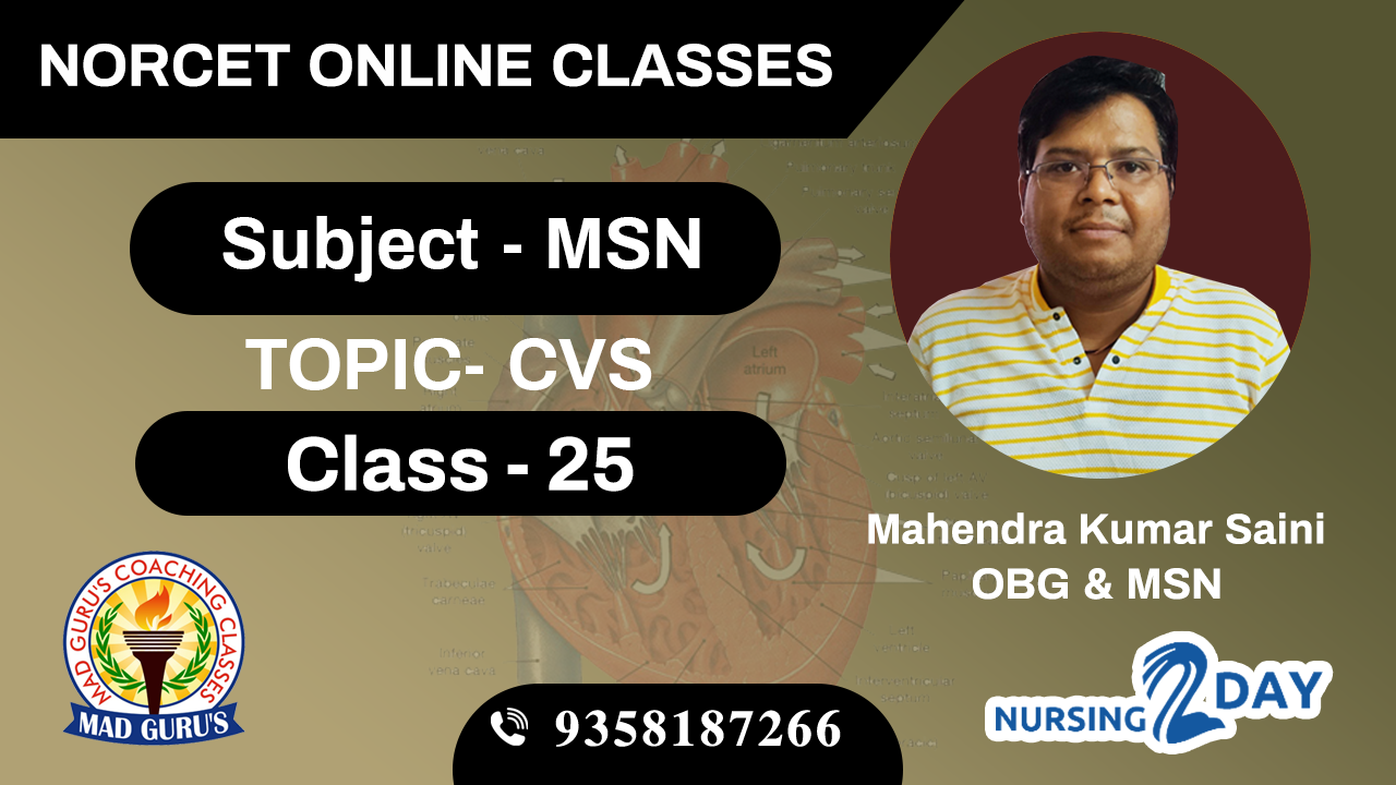 NORCET MSN CVS CLASS 25