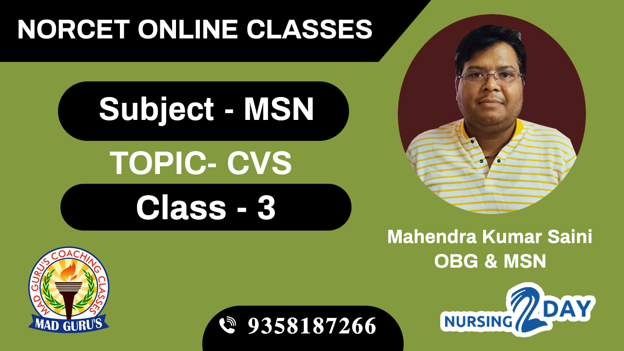 NORCET MSN CVS CLASS 3