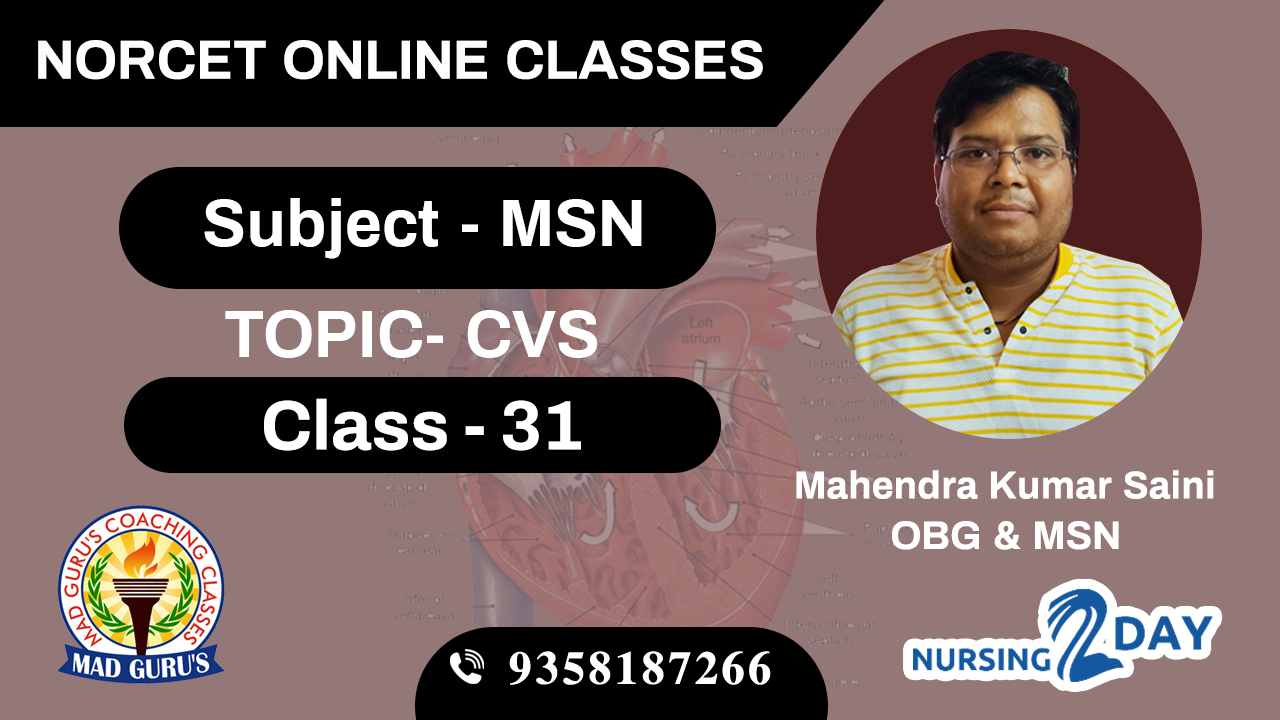 NORCET MSN CVS CLASS 31