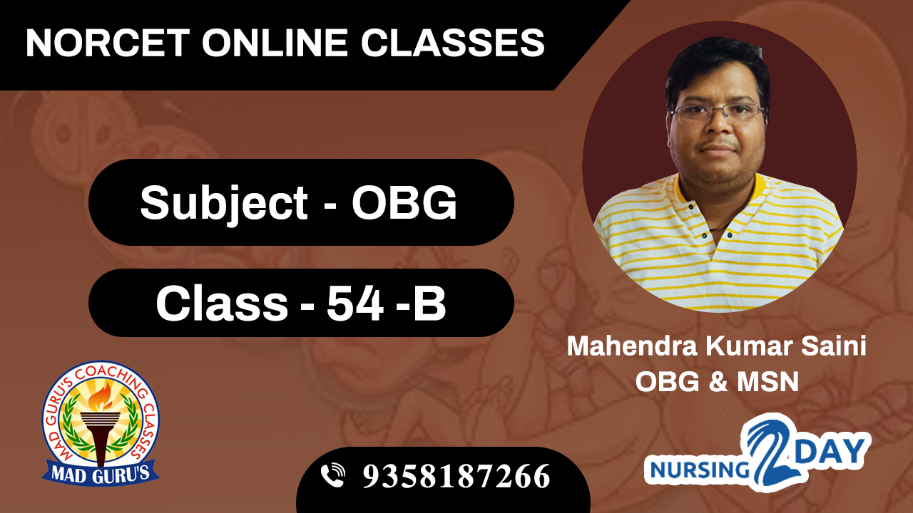 NORCET OBG CLASS 54 B