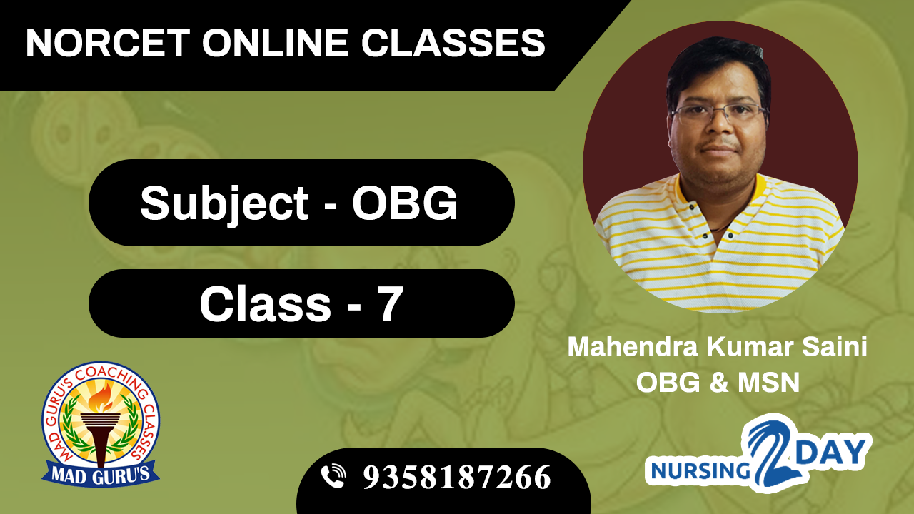 NORCET OBG CLASS - 7