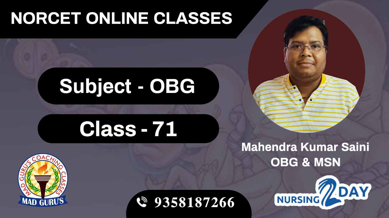 NORCET OBG CLASS 71