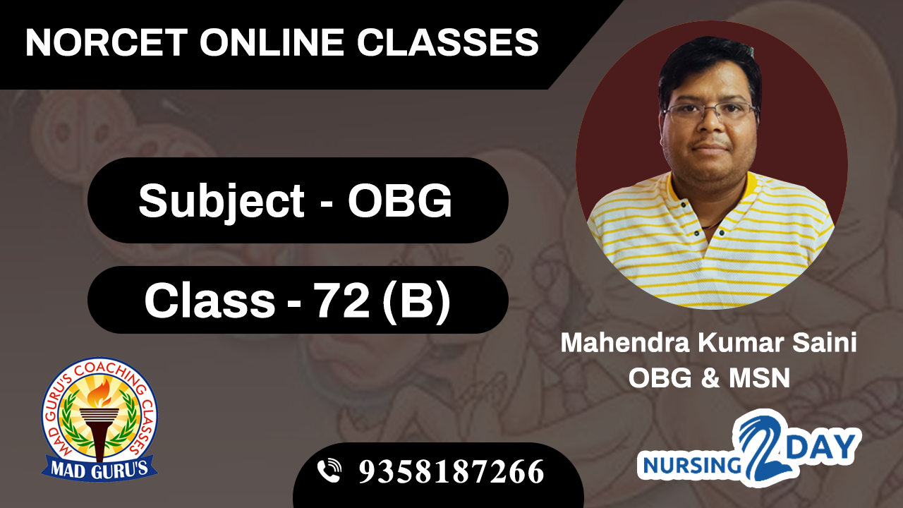 NORCET OBG CLASS 72 B