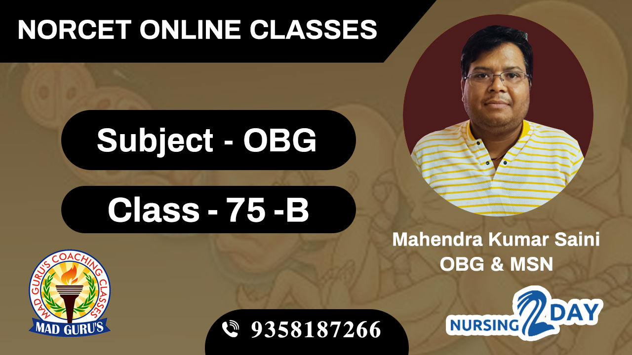 NORCET OBG CLASS 75 B